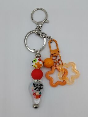 Handcrafted "Be the Light" Orange Keychain & Bag Charm